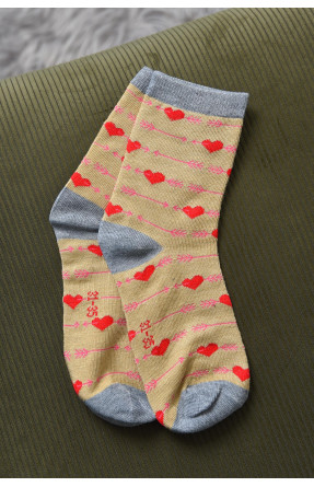 Шкарпетки для дівчинки бежевого кольору з малюнком Т301 168396C