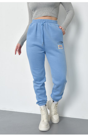 Спортивные штаны женские на флисе голубого цвета 21333 168420C