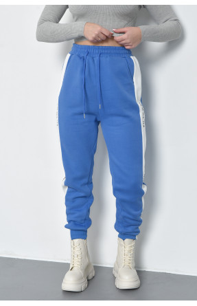 Спортивные штаны женские на флисе голубого цвета 21335 168425C