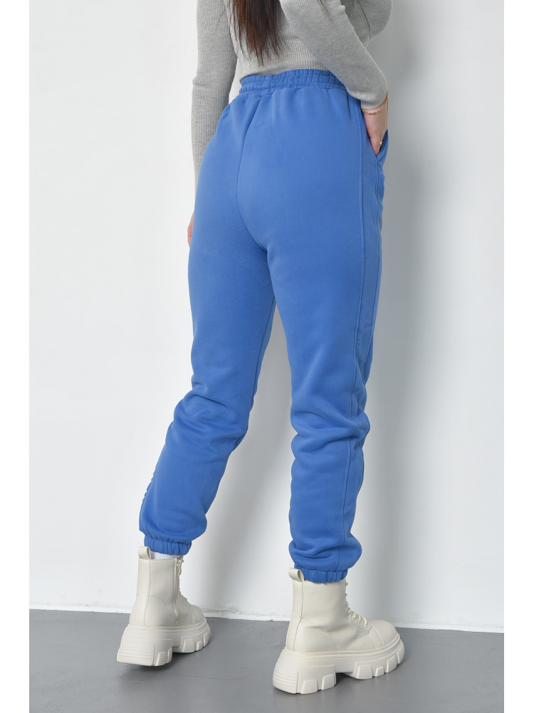 Спортивные штаны женские на флисе синего цвета 21332 168429C