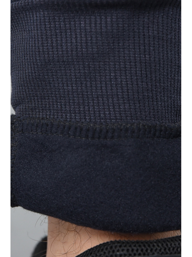 Спортивные штаны мужские на флисе темно-синего цвета RK751 168439C