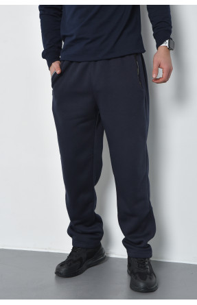 Спортивные штаны мужские на флисе темно-синего цвета RK752 168445C