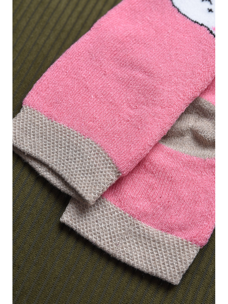 Носки детские махровые розового цвета с рисунком 168524C