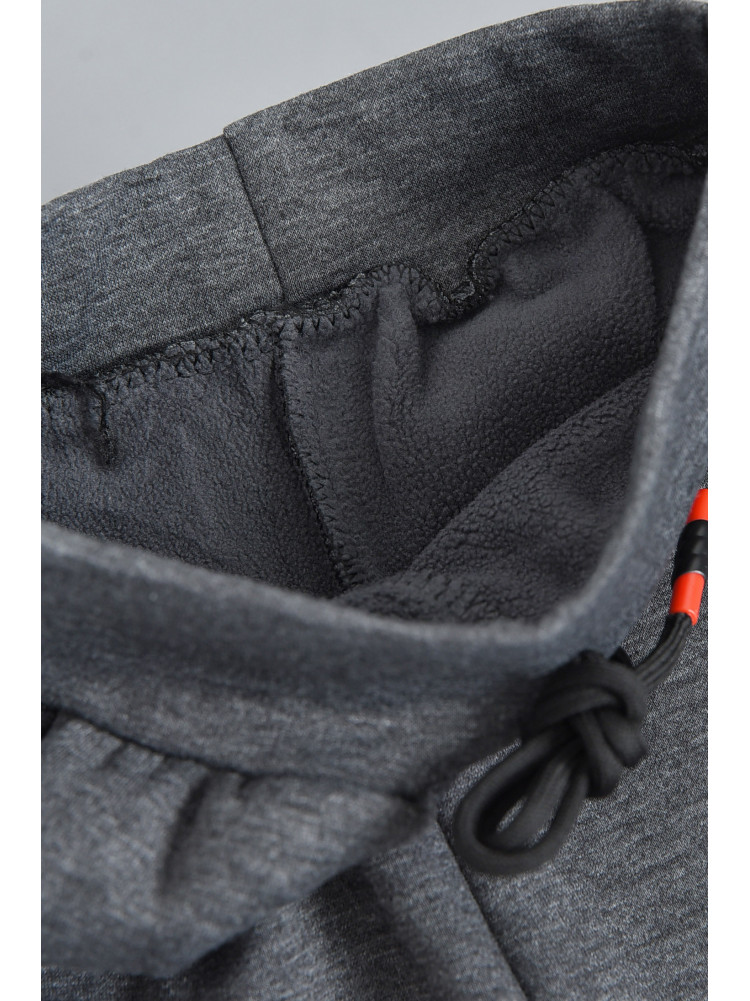 Спортивные штаны детские для мальчика на флисе серого цвета А 624-2 168537C