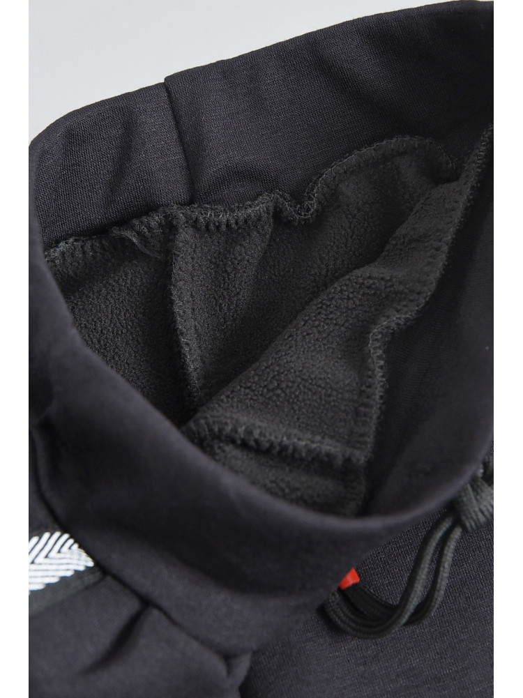 Спортивные штаны детские для мальчика на флисе черного цвета А 624-2 168538C