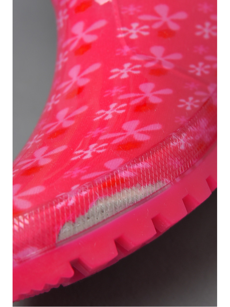 Сапоги резиновые для девочки розового цвета со сьемным утеплителем Уценка 005-293 168605C