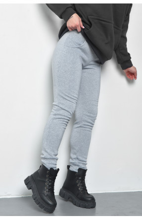 Спортивные штаны женские на флисе серого цвета 168629C