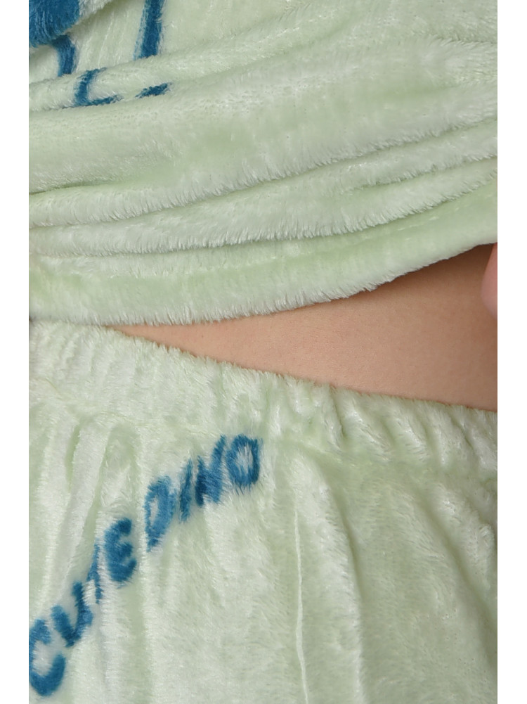 Піжама дітяча для підлітка плюшева салатового кольору 091-51 168633C