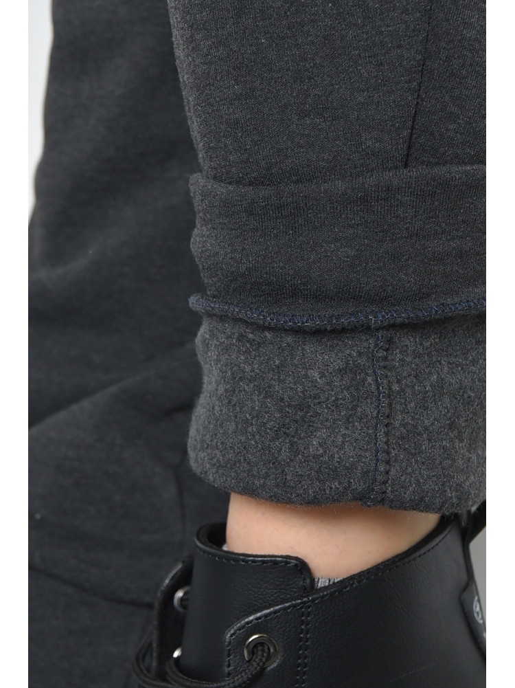 Спортивні штани жіночі на флісі сірого кольору 168651C