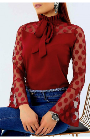 Блузка женская бордового цвета 354 168728C