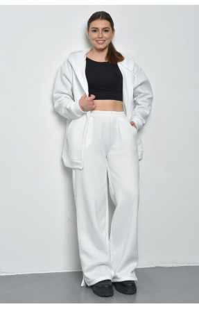 Спортивний костюм жіночий на флісі білого кольору 1153 168785C