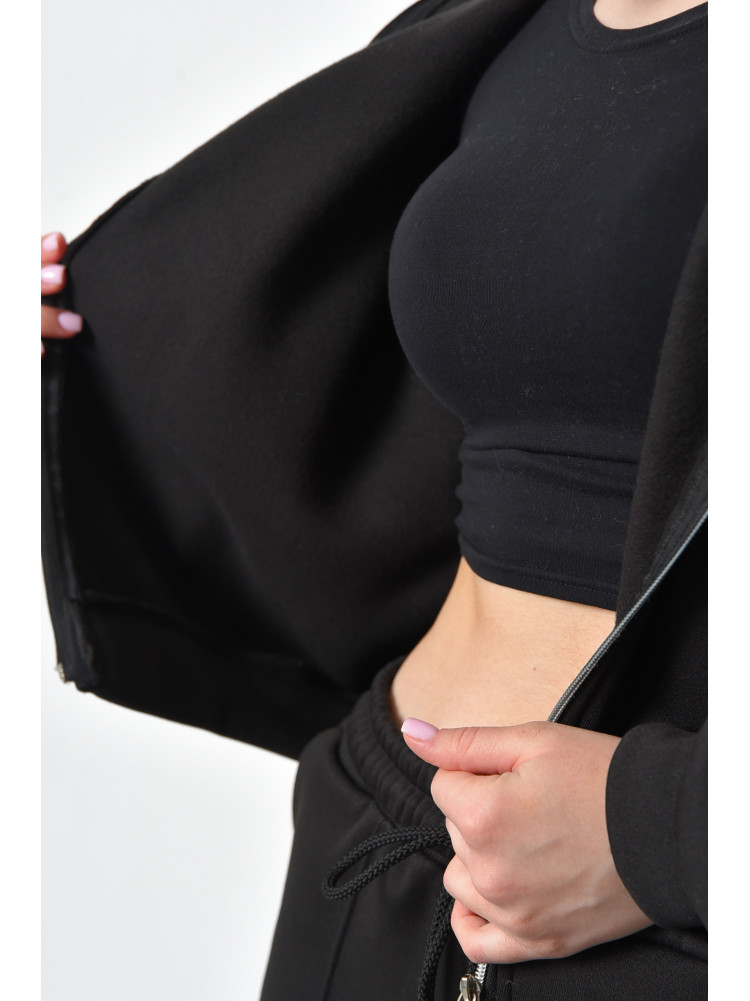 Спортивний костюм жіночий на флісі чорного кольору 4060 168820C