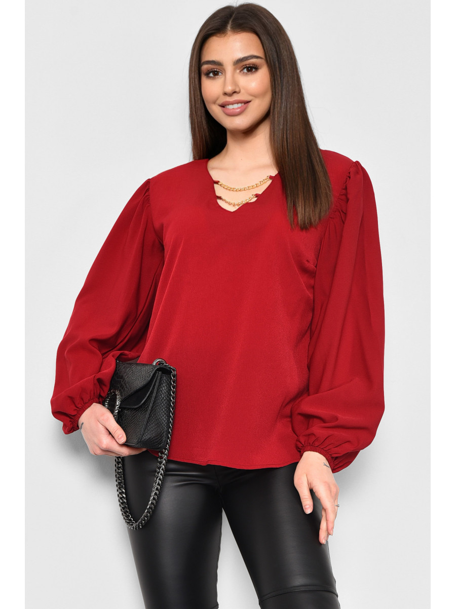 Блузка жіноча бордового кольору 2072 168832C