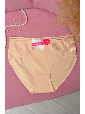 Трусы женские полубатальные бежевого цвета 3732 168857C