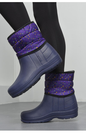 Дутики жіночі на хутрі фіолетового кольору 168933C