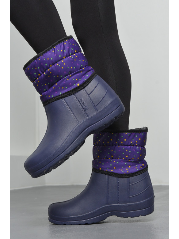 Дутики жіночі на хутрі фіолетового кольору 168933C