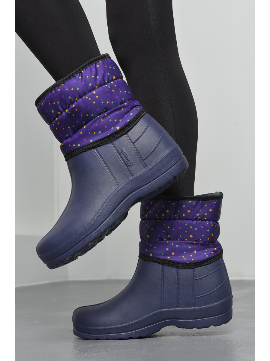 Дутики жіночі на хутрі фіолетового кольору 168933C