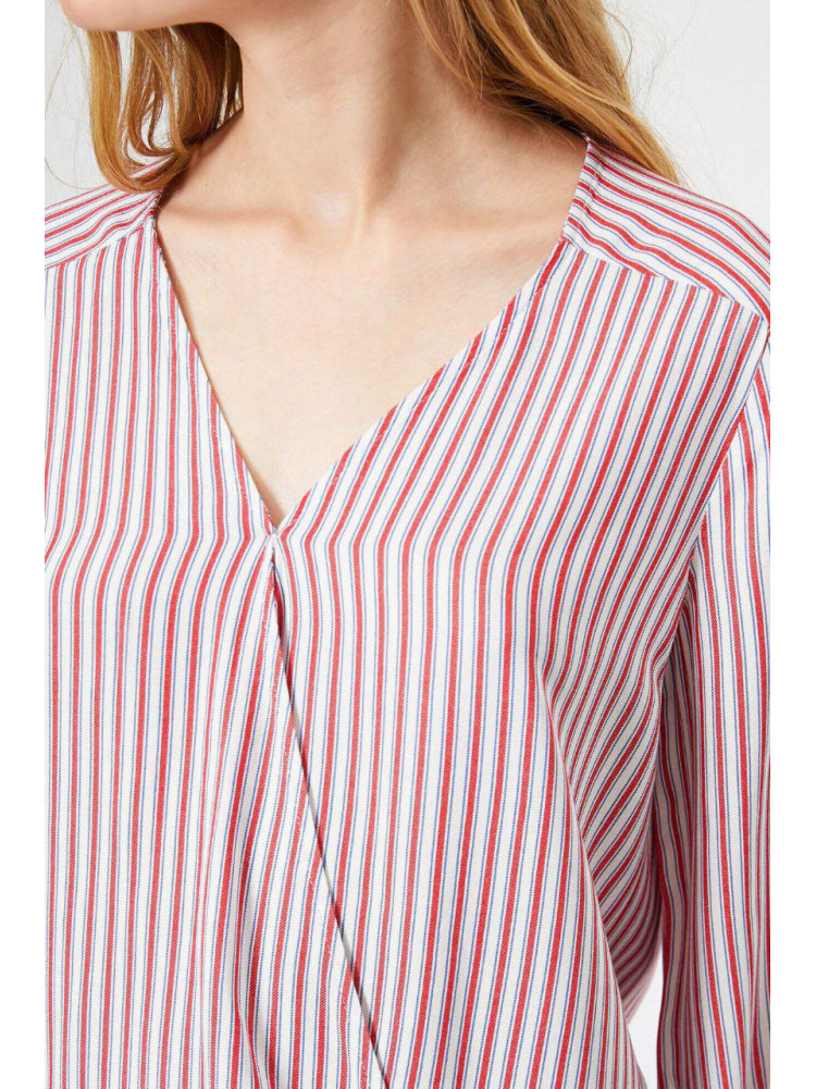 Рубашка женская в полоску красного цвета 168992C