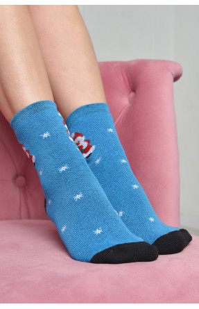 Шкарпетки махрові жіночі блакитного кольору розмір 23-25(36-39) 169040C