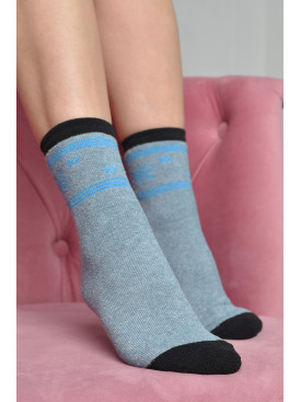 Шкарпетки махрові жіночі блакитного кольору розмір 23-25(36-39) 169063C