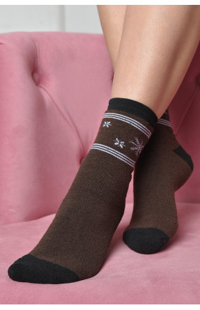 Шкарпетки махрові жіночі коричневого кольору розмір 23-25(36-39) 169066C