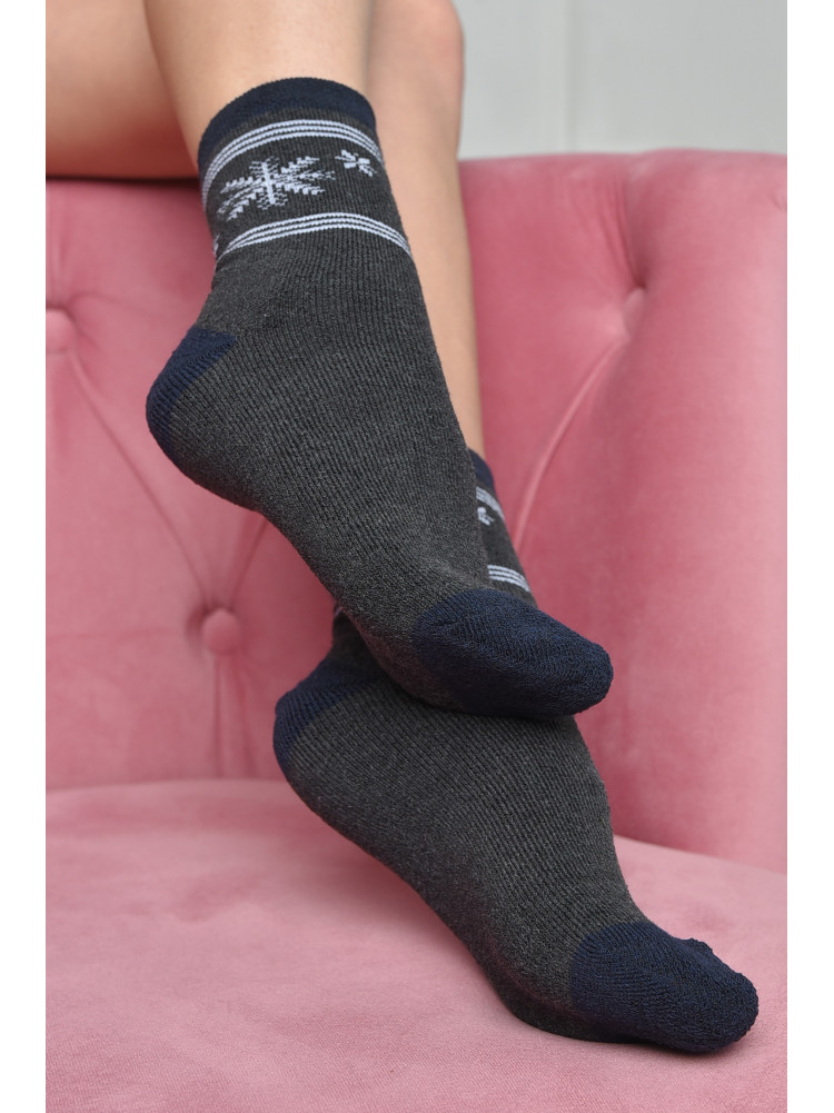 Шкарпетки махрові жіночі темно-сірого кольору розмір 23-25(36-39) 169067C