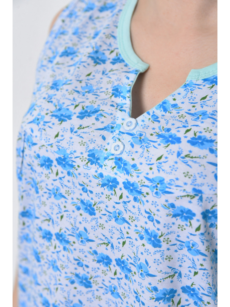 Ночная рубашка женская белого цвета с цветочным принтом 169075C