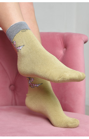 Шкарпетки махрові жіночі медичні без гумки бежевого кольору розмір 36-41 6201 169087C