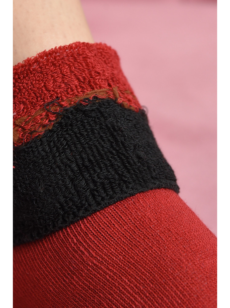 Шкарпетки махрові жіночі медичні без гумки червоного кольору розмір 36-41 6201 169091C