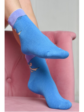 Шкарпетки махрові жіночі медичні без гумки блакитного кольору розмір 36-41 6201 169094C