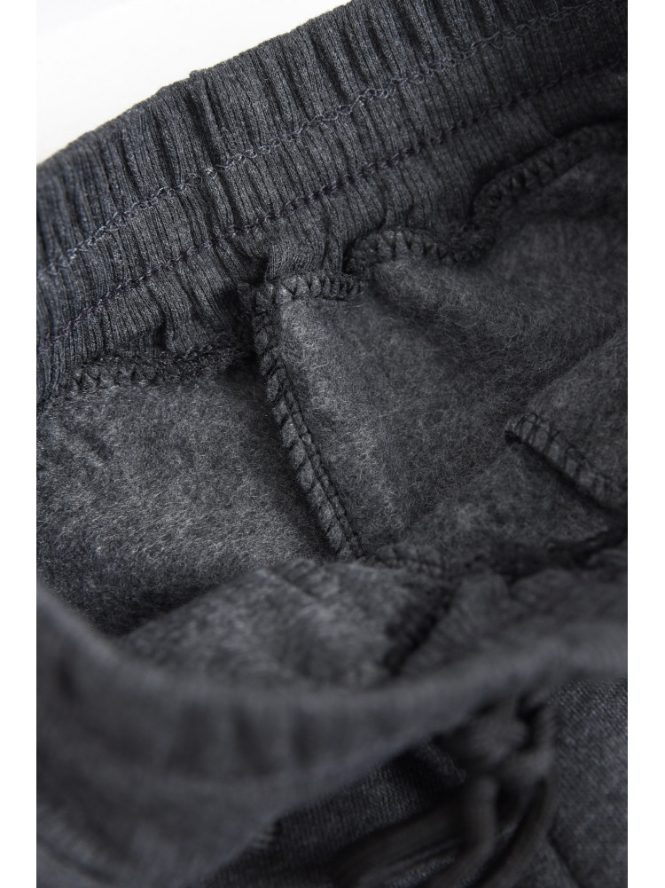 Спортивные штаны детские для мальчика на флисе темно-серого цвета А633-3 169253C