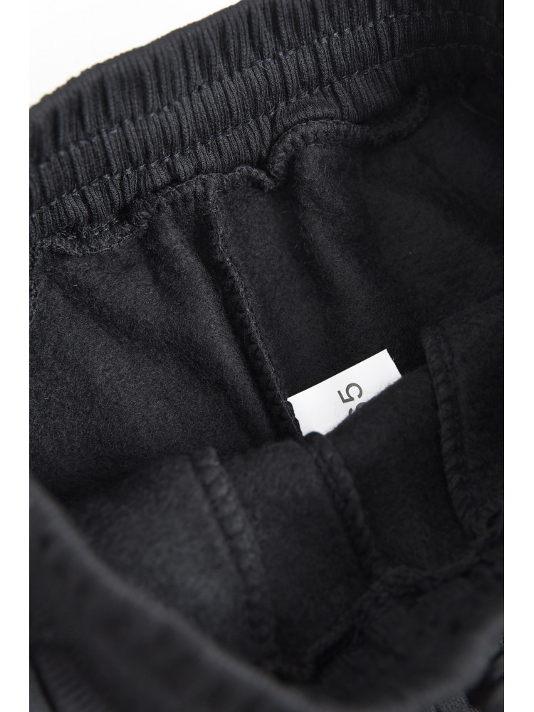 Спортивні штани дитячі для хлопчика на флісі чорного кольору А633-3 169261C