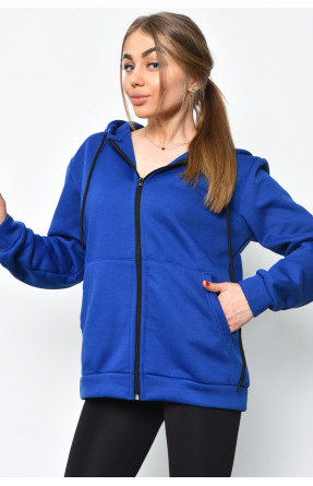 Спортивная кофта женская на флисе синего цвета 052 169272C