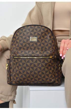 Рюкзак жіночий з принтом коричневого кольору 1518 169307C