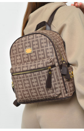 Рюкзак жіночий з принтом коричневого кольору 1518 169314C