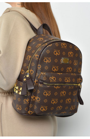 Рюкзак женский с принтом коричневого  цвета 1518 169315C