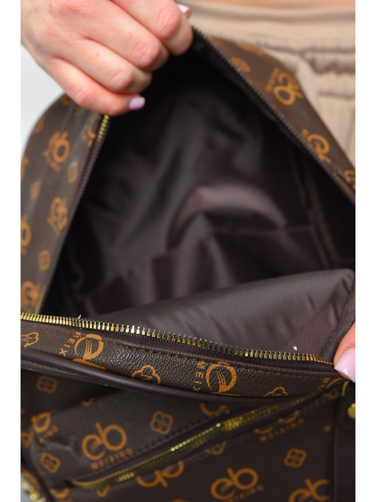 Рюкзак женский с принтом коричневого  цвета 1518 169315C
