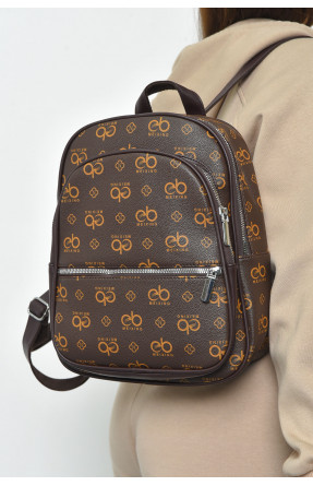 Рюкзак жіночий з принтом коричневого кольору 223 169334C