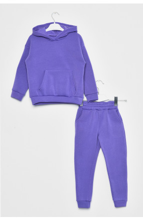 Спортивный костюм детский для девочки на флисе фиолетового цвета 169346C