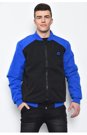Куртка мужская демисезонная на меху черно-синего цвета 1111 169381C
