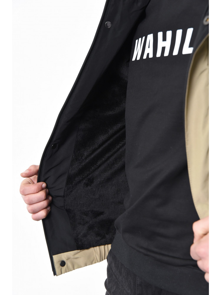 Куртка мужская демисезонная на меху бежевого цвета 9939 169386C
