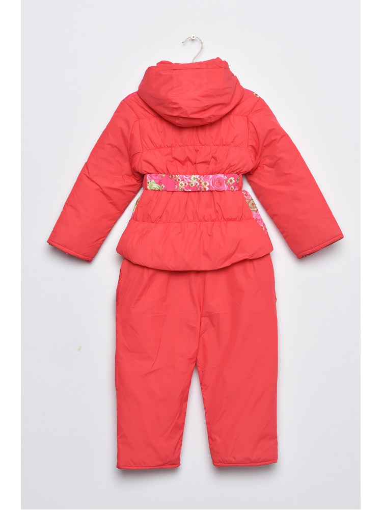 Куртка и полукомбинезон детский для девочки еврозима кораллового цвета F76T 169431C