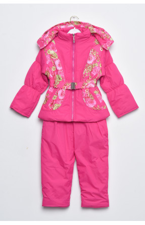Куртка та напівкомбінезон дитячий для дівчинки єврозима рожевого кольору F76T 169433C