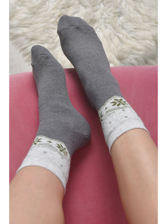 Шкарпетки жіночі махра сірого кольору розмір 36-41 169454C