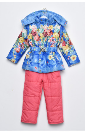 Куртка та напівкомбінезон дитячий для дівчинки єврозима блакитного кольору 169511C