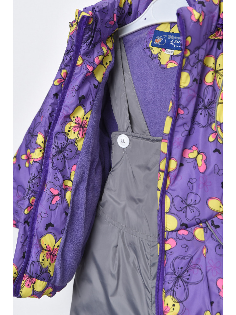 Куртка та напівкомбінезон дитячий для дівчинки єврозима фіолетового кольору 169521C