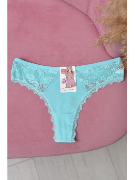 Стринги женские с гипюром мятного цвета 1933 169677C