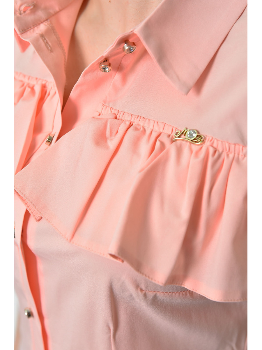 Блуза жіноча однотонна світло-рожевого кольору 137855 169958C