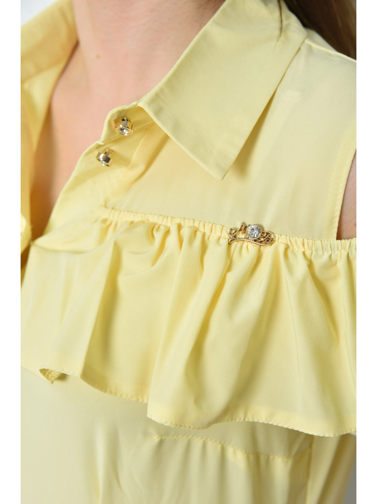 Блуза женская однотонная лимонного цвета 137886 169967C