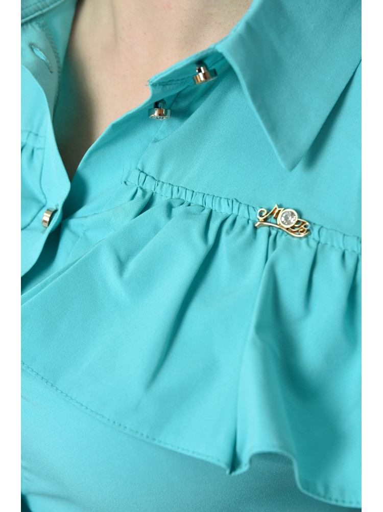 Блуза женская однотонная бирюзового цвета 137886 169973C